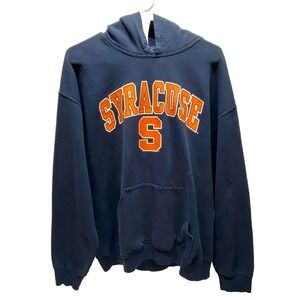 Vintage Syracuse University Hoodie Men's L Wo's XL Navy College Football No Tags